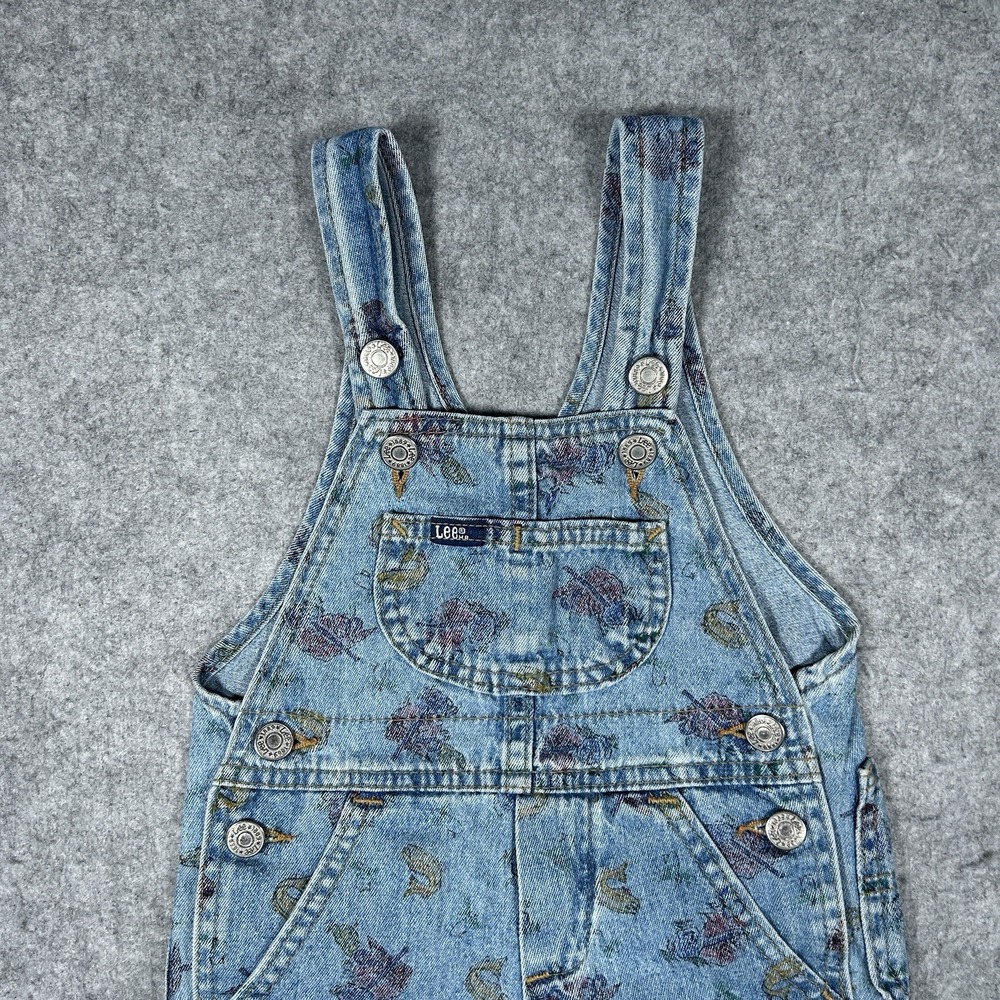 Vintage Lee Authentic Denim Overalls Baby Size 18M fish Pattern 80s RARE Pattern - Picture 9 of 16